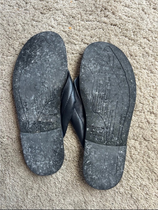 To Boot Navy Blue and Black Leather Thong Sandals main image 6